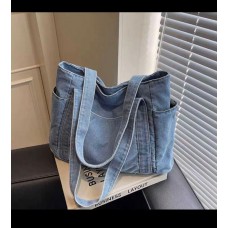 Tas Bahu Wanita Bahan Jeans Kasual Kapasitas Besar (Large Shoulder Bag)